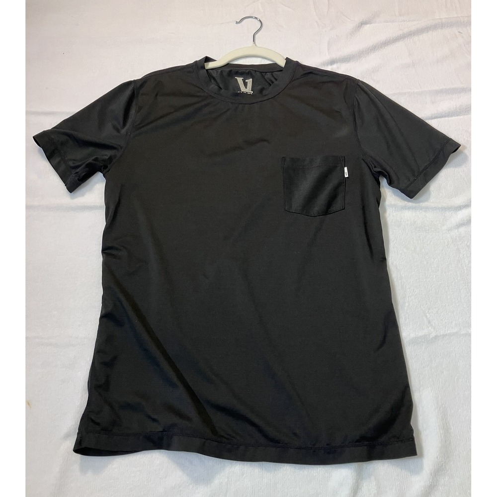 Vuori Mens Small Black Tradewind Performance Pocket Tee Shirt SS Workout Gym Run